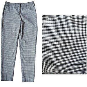 Halogen Black Houndstooth Ankle Pants Size 2 Tapered Leg Mid-Rise Pockets NEW